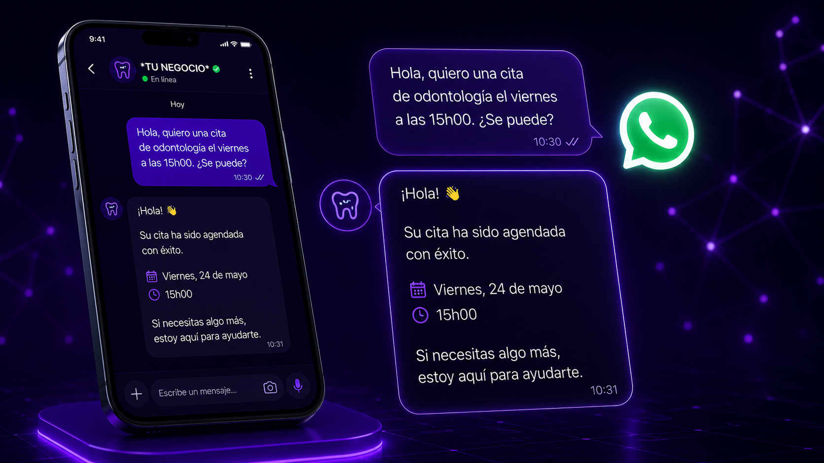 Agendamiento automático por WhatsApp para clínica dental