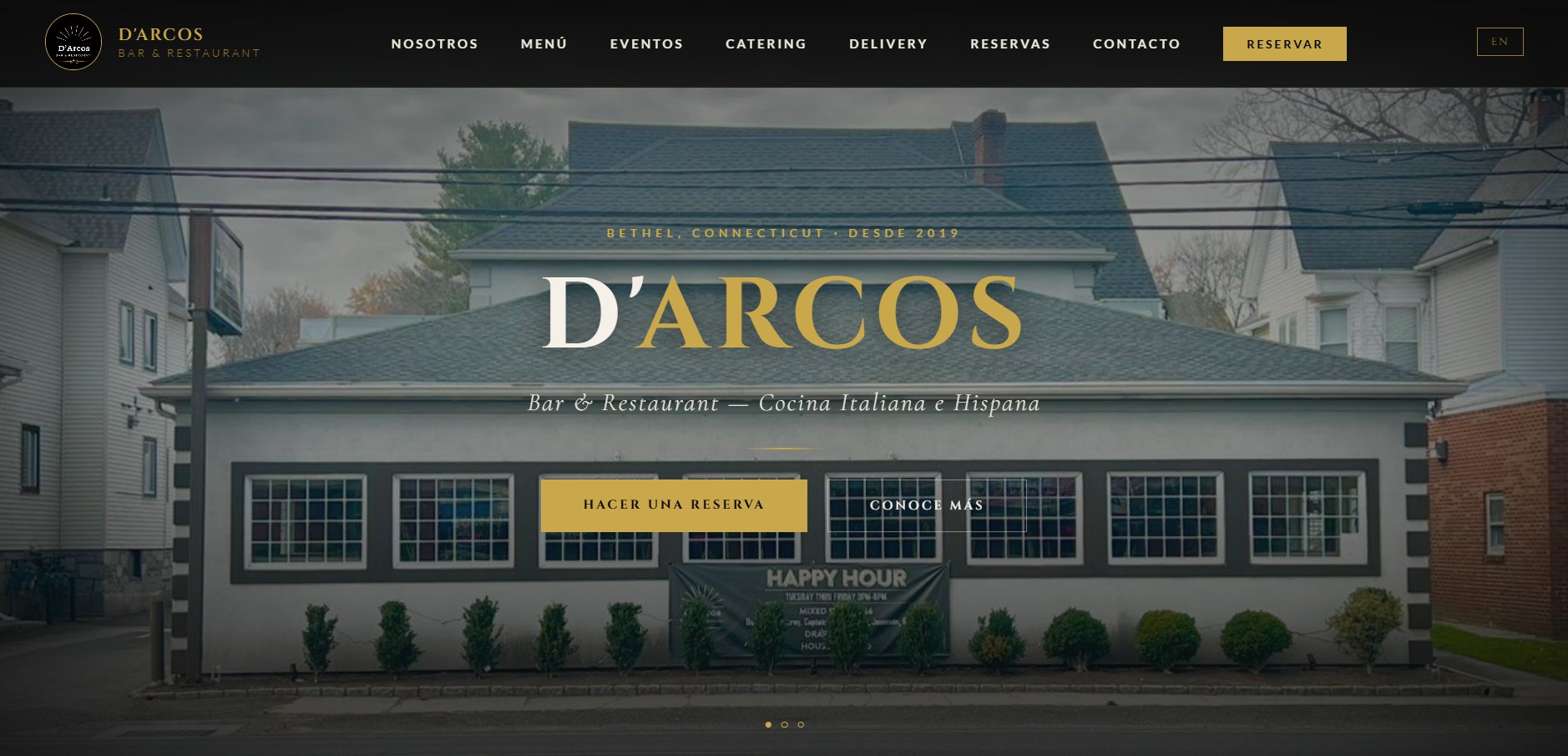 Sitio web D'Arcos Bar & Restaurant — Bethel, Connecticut